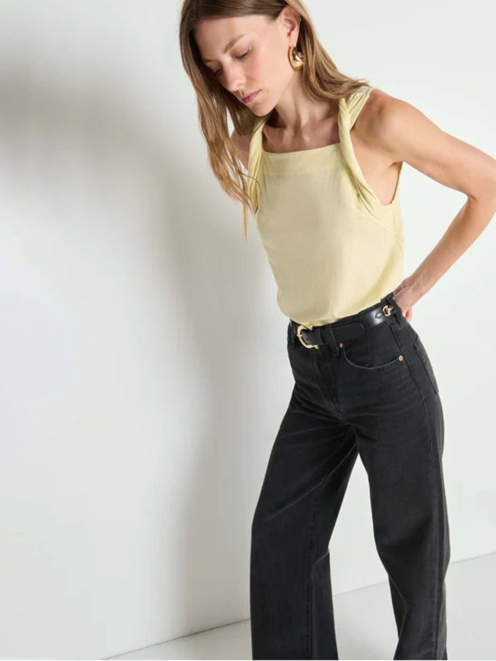 Nation Los Angeles Sabrina Tank in Custard Sz S MSRP $98 Anthropologie NWT
